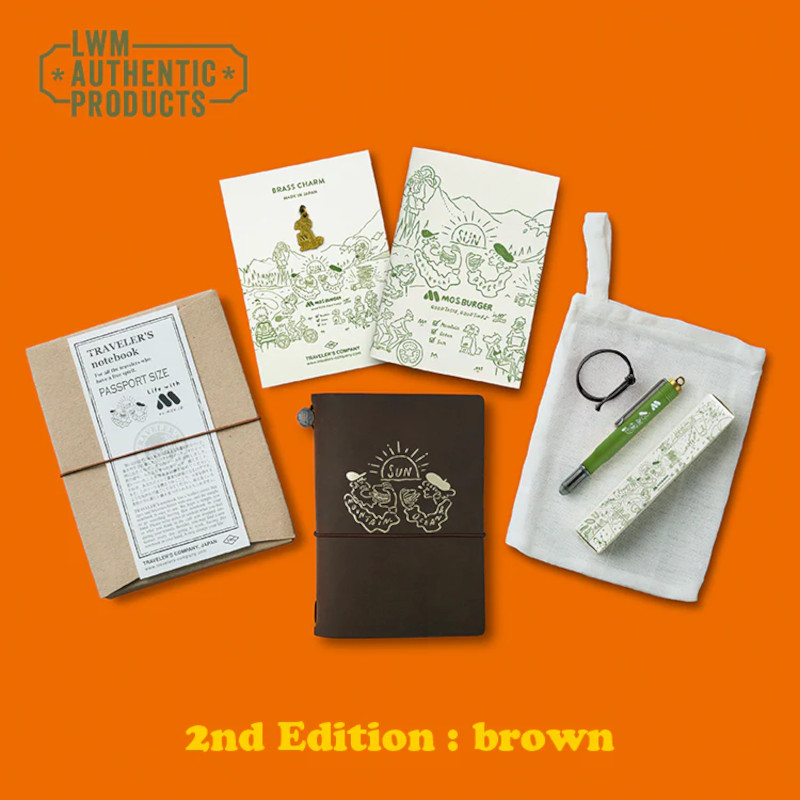 Traveler's Notebook Starter Kit Passport Size x MOS BURGER Set Second  Edition [Brown] 4945846926267